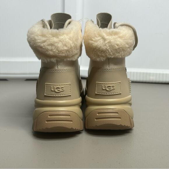 UGG Rubber Boots Yose Fluff V2 Lace Up Winter Boot White Pine Womens Size 10 NEW - Picture 5 of 9